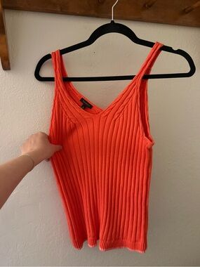 Talbots Orange Ribbed 100% cotton tank